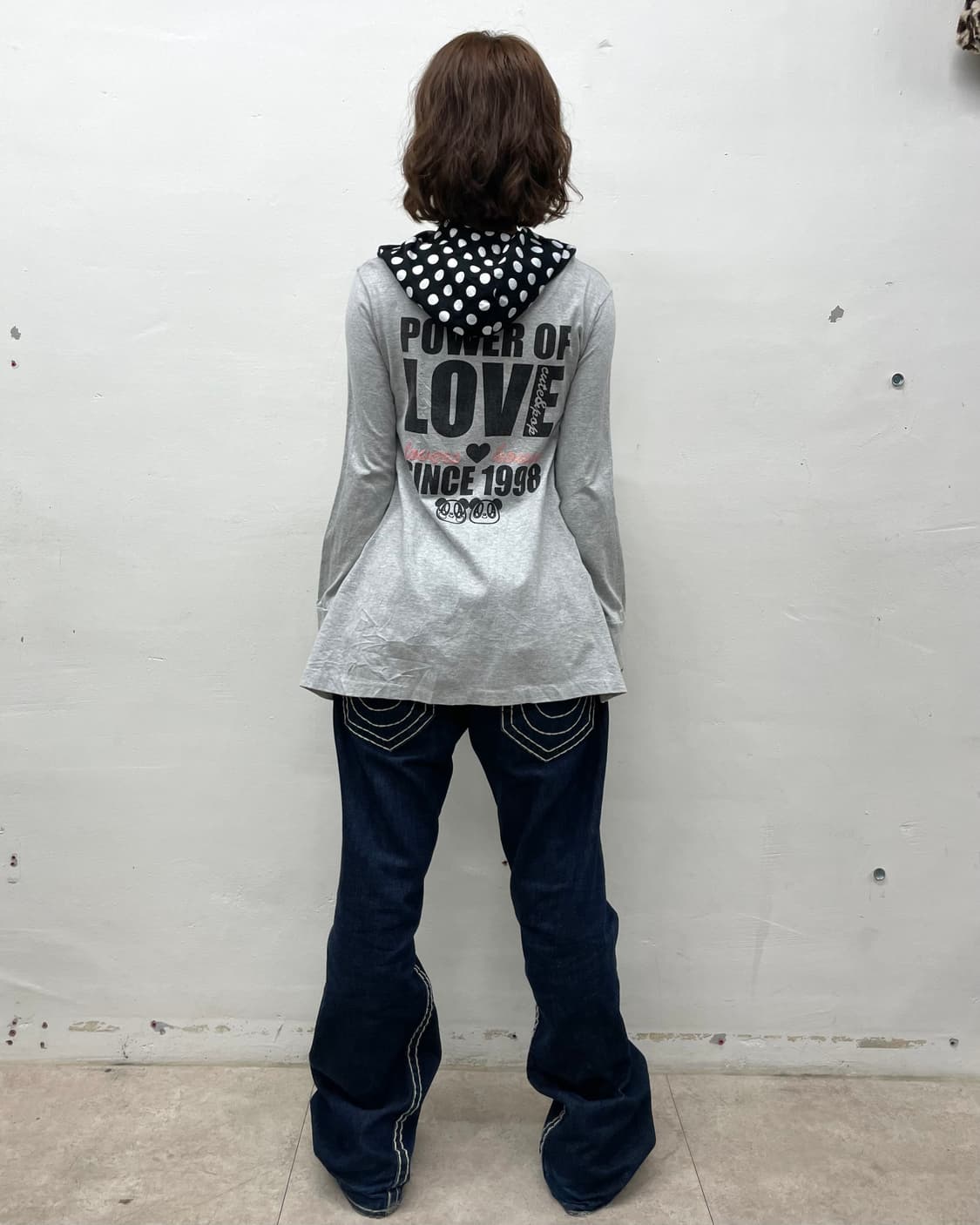 Dot Panda Long Flare Hooded Zip-Up 상품이미지5