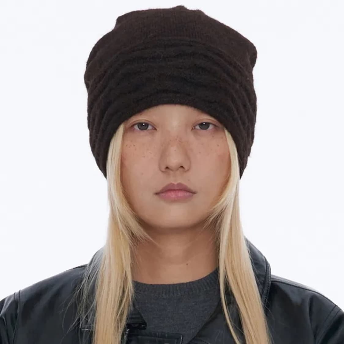 [웰빙 익스프레스] Oversize Ripple Beanie Brown  상품이미지1