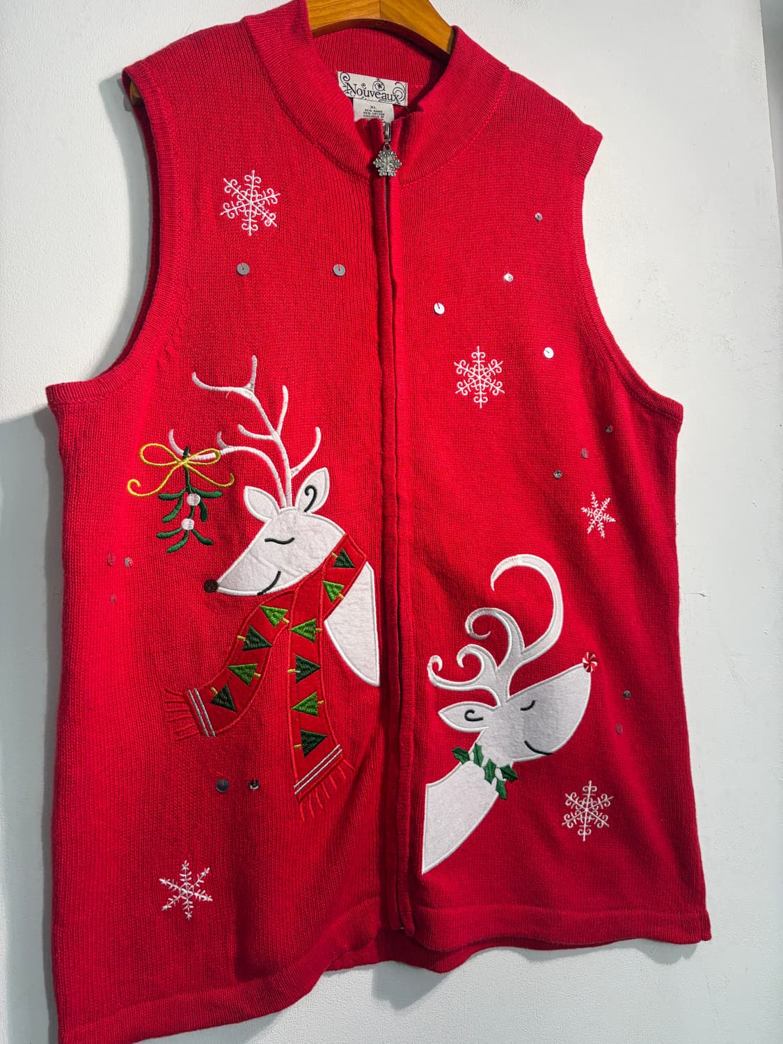 U.S.A. 크리스마스 라미&코튼 어글리니트 베스트 XL어글리스웨터 상품이미지6