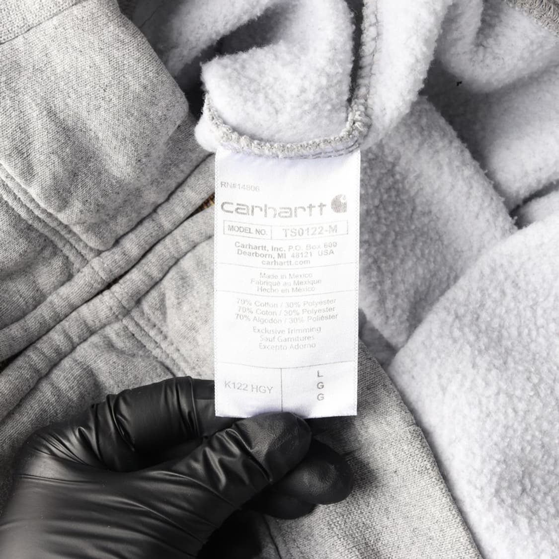 칼하트 K122 미드웨이트 루즈핏 후드집업 헤더그레이 L 상품이미지6