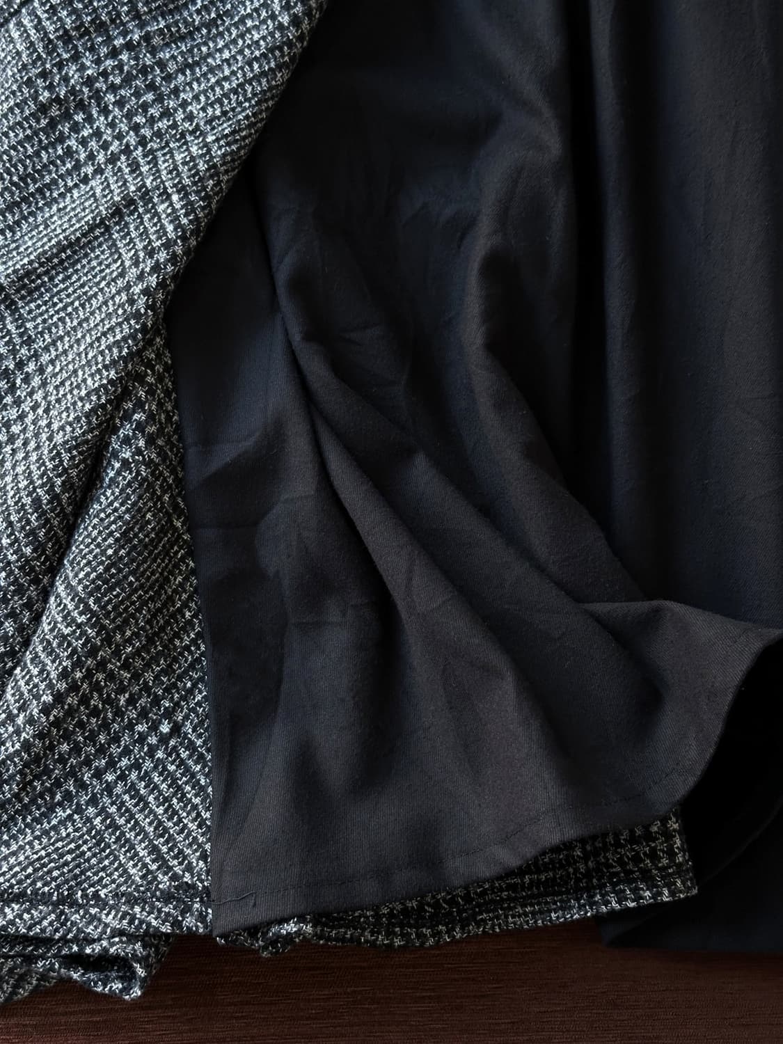 Tweed fabric wrap panel loose skirt 상품이미지3