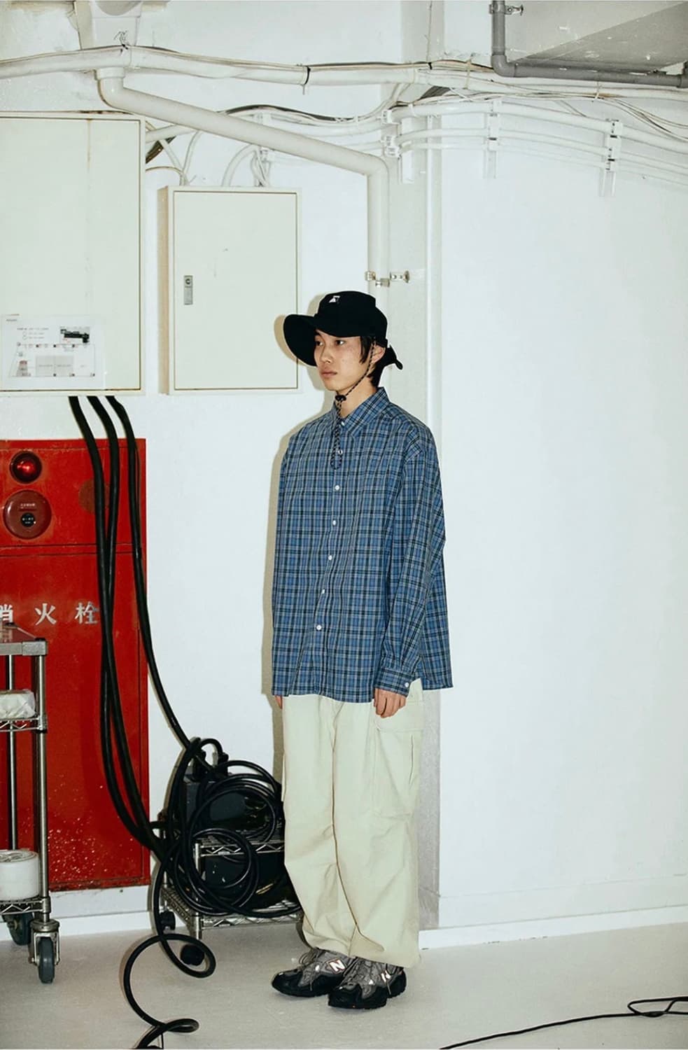 곤니치와봉쥬르 체크 셔츠  상품이미지1