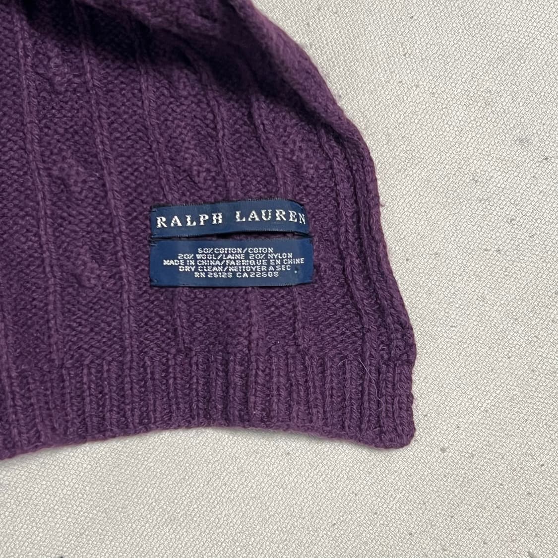 OS 폴로랄프로렌 퍼플 케이블 머플러 상품이미지4
