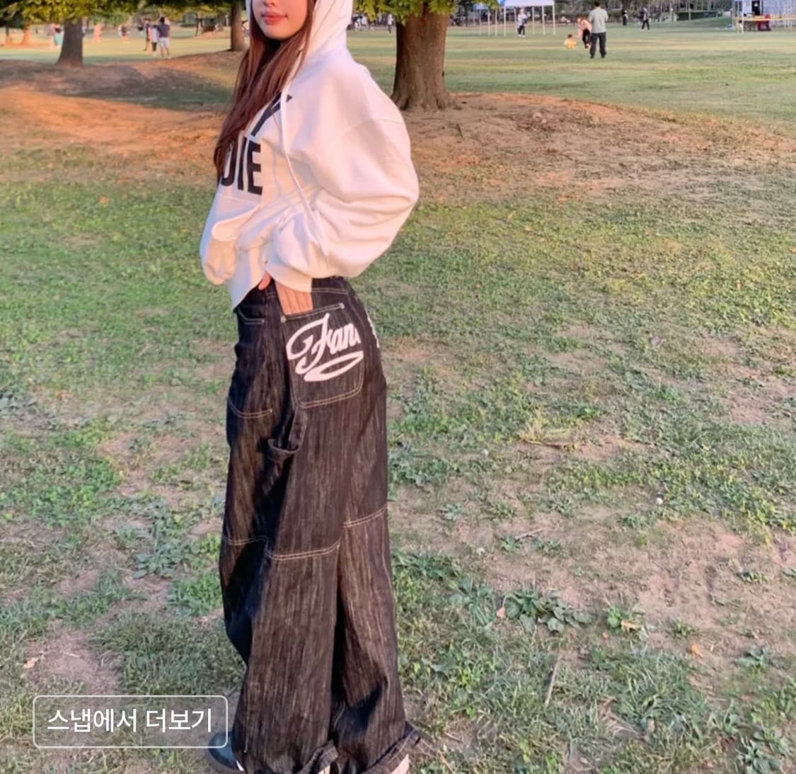 [1]팬시클럽 카펜더 레터링 와이드 데님 팬츠 상품이미지2