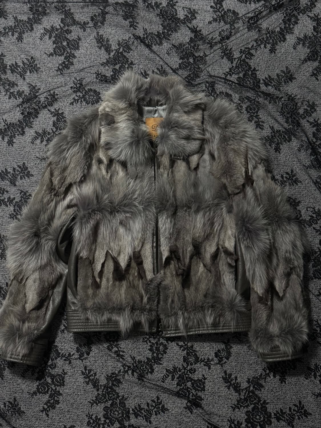 Vintage Shaggy Feather Fur Biker Jacket 상품이미지2