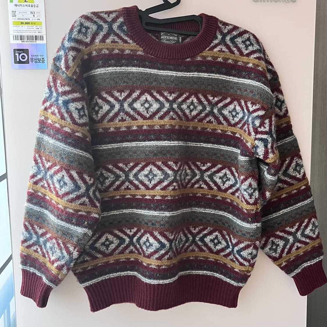 MITSUMINE 패턴 니트 표기XL 실측L 상품이미지3