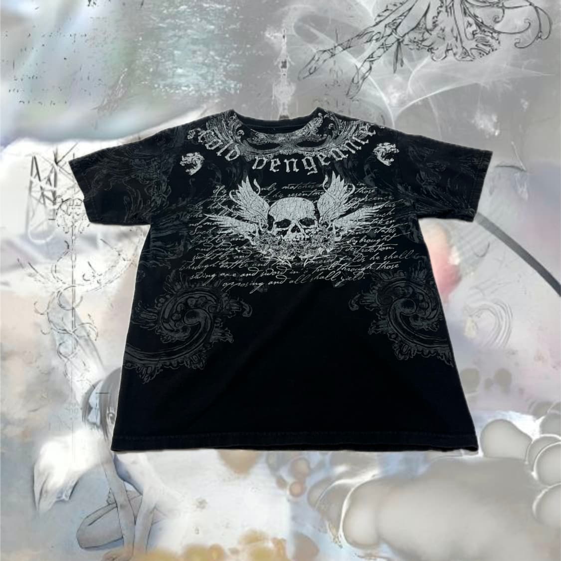 Punk skull Gothic detail t-shirt 상품이미지5