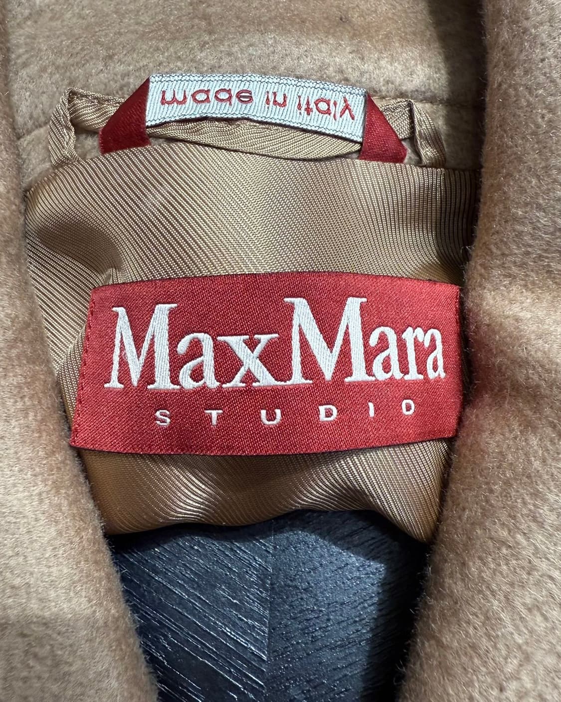 막스마라 스튜디오 브라운 비스코스 벨티드 코트  상품이미지8