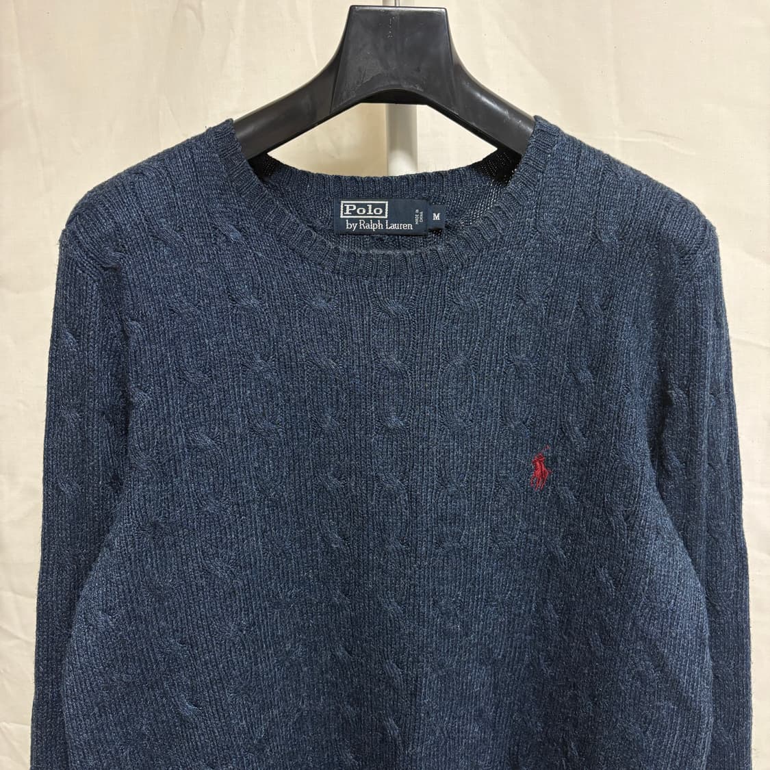 폴로 랄프로렌 실크 케이블 니트 / 네이비, M 상품이미지2