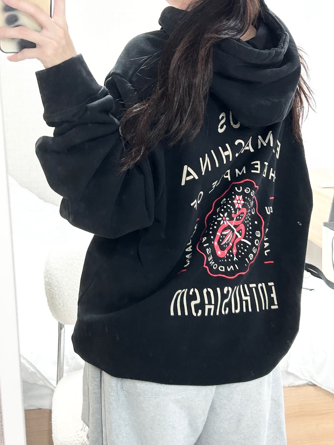 데우스 엑스마키나 빅로고 블랙 후드 상품이미지1