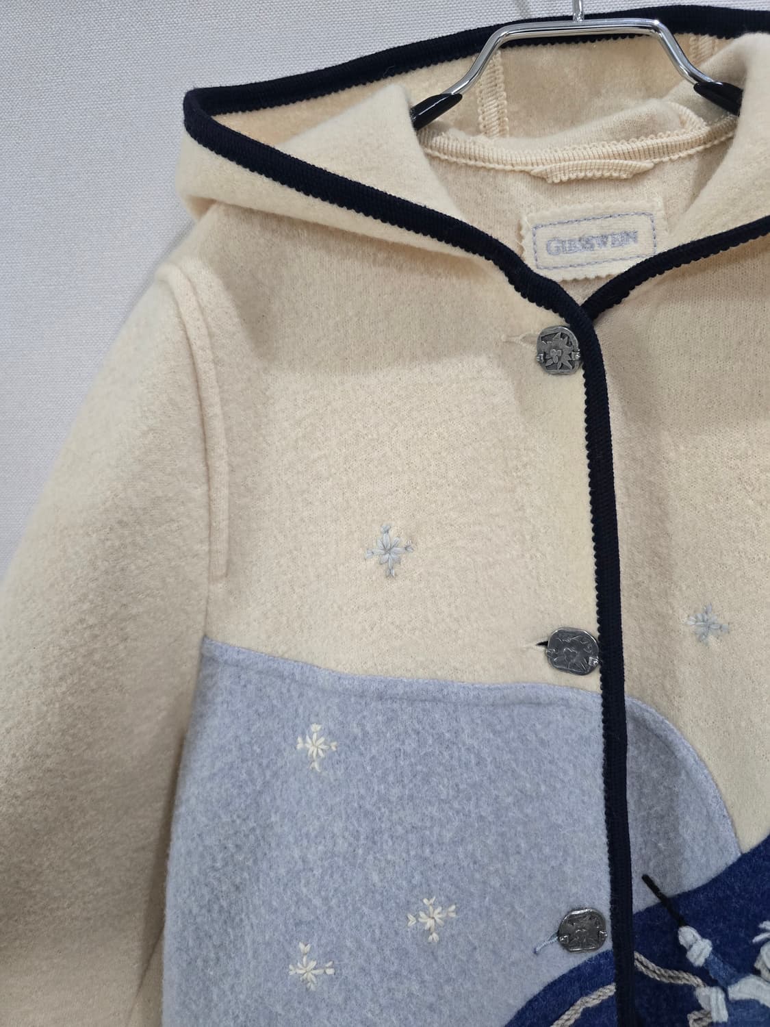 매장판 기스바인 아플리케 울니트집업 상품이미지3