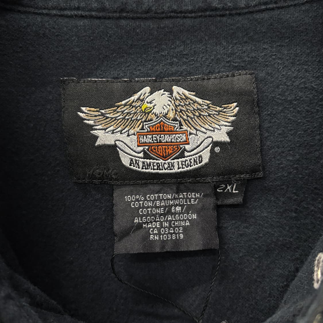 00s 할리데이비슨 플랩포켓 시그니처 패치 헤비코튼 셔츠 N280 상품이미지7