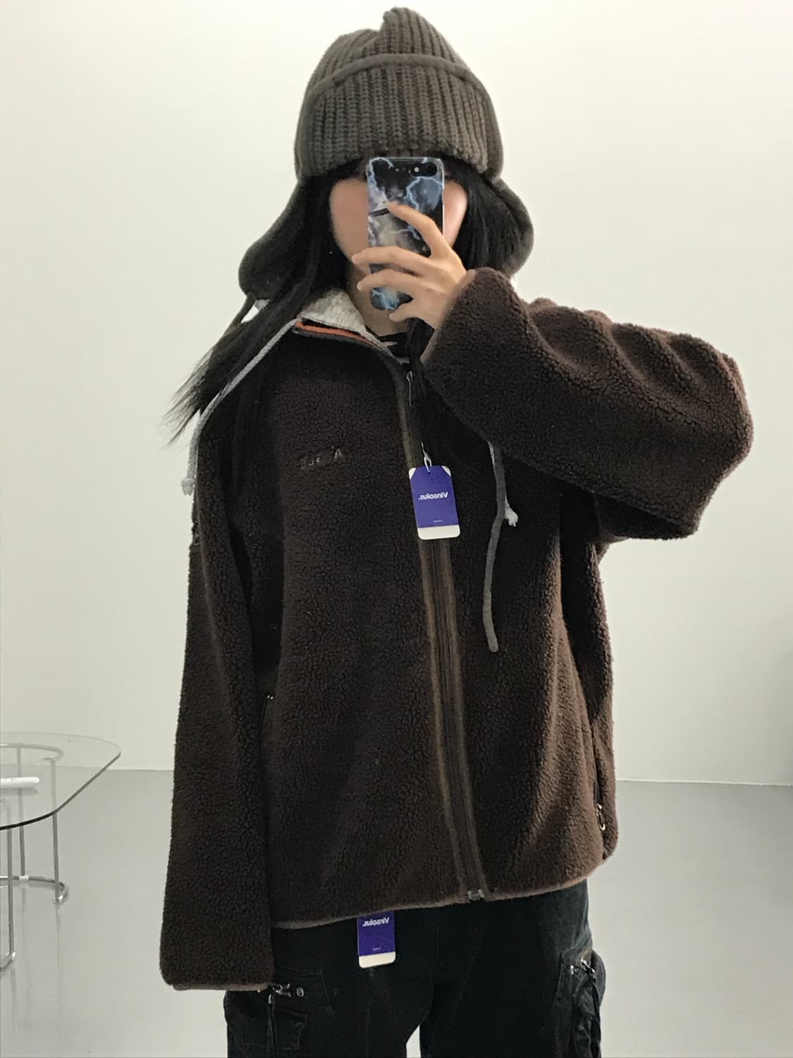 에이글 브라운 후리스 집업 상품이미지2