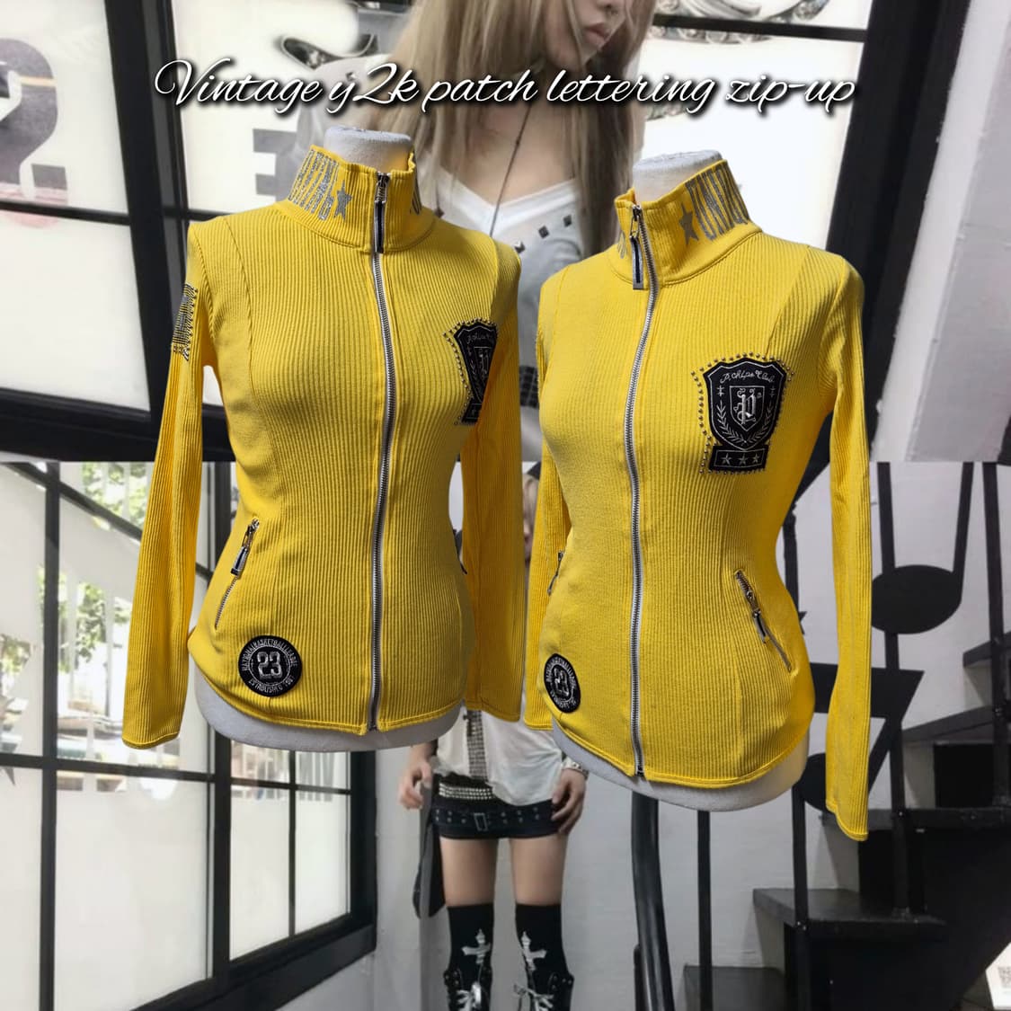 Vintage y2k patch lettering zip-up 상품이미지1