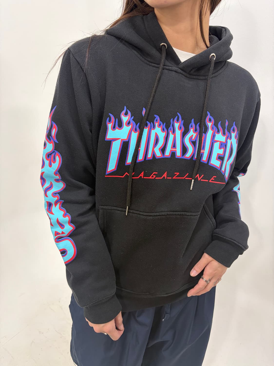 THRASHER 블랙 퍼플 후디 상품이미지3