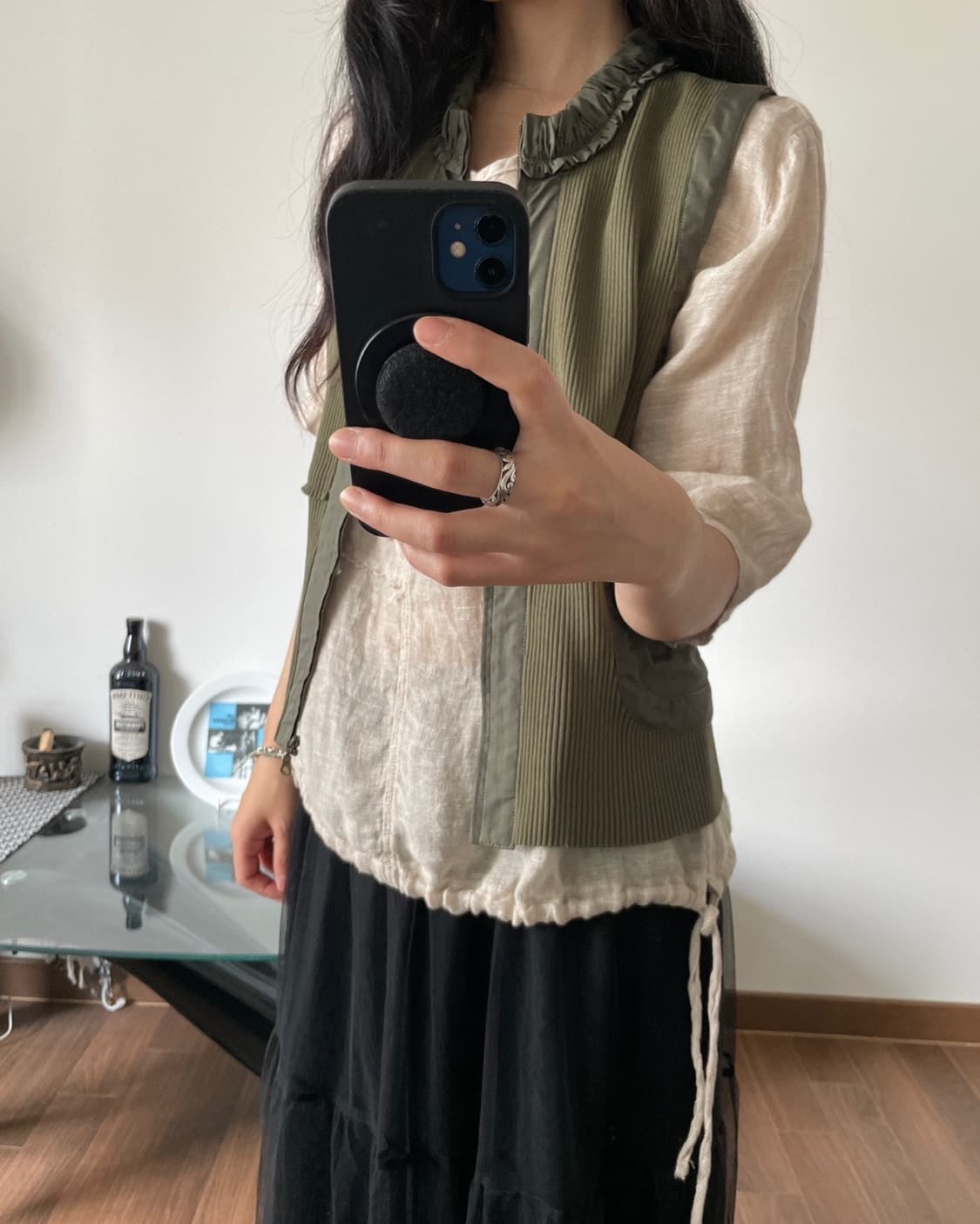 shirring zip-up vest 상품이미지6