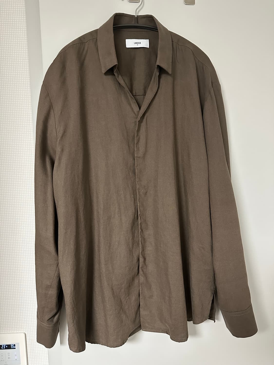 엘무드 오픈카라 린넨 셔츠 48사이즈 판매 상품이미지1