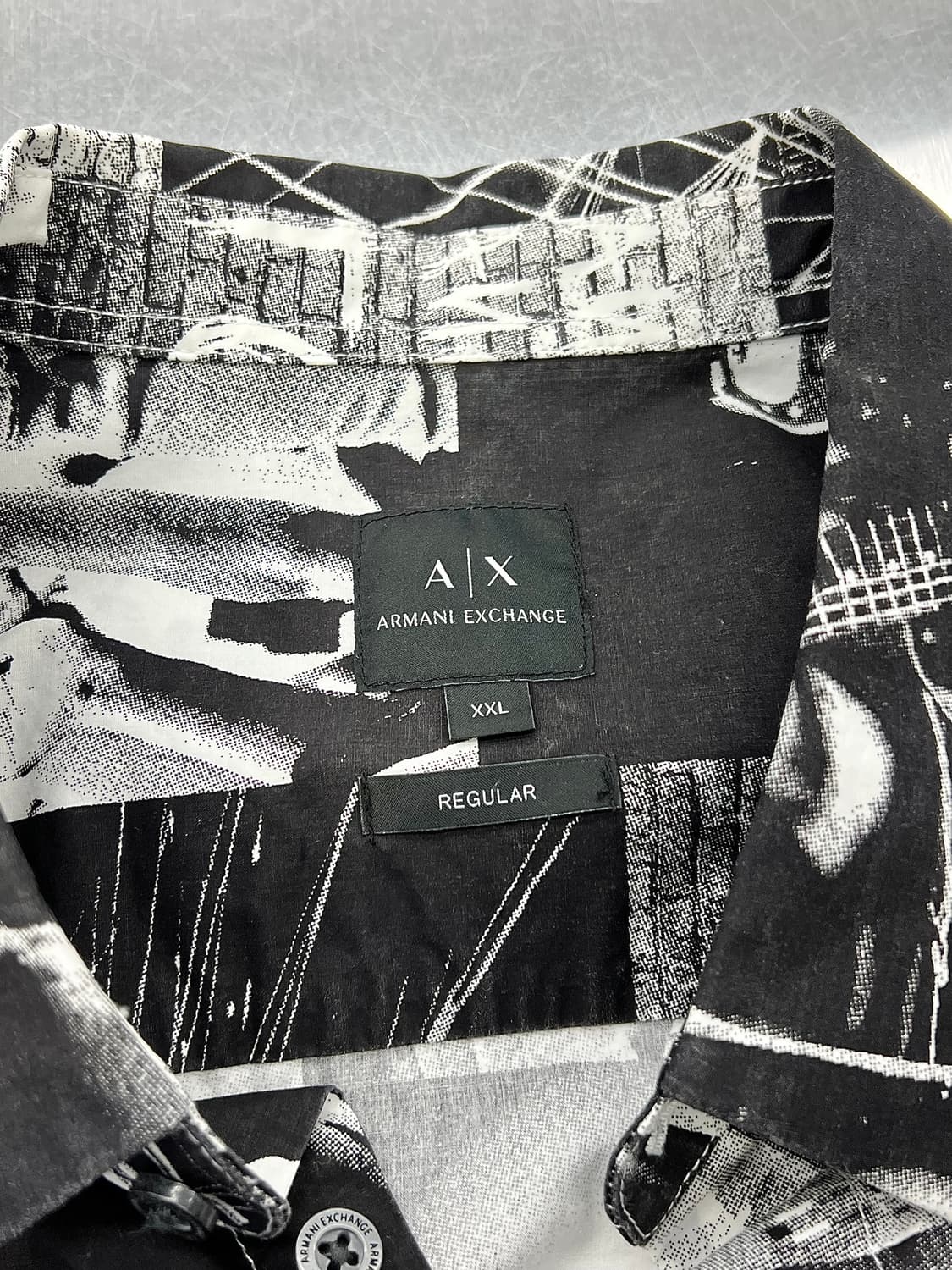 아르마니 익스체인지 메이드 인더 락 프린팅 코튼 셔츠 상품이미지7