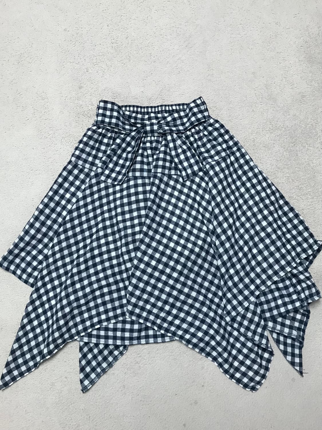 칩클립 체크 언발 스커트 모리걸 하구미 상품이미지1