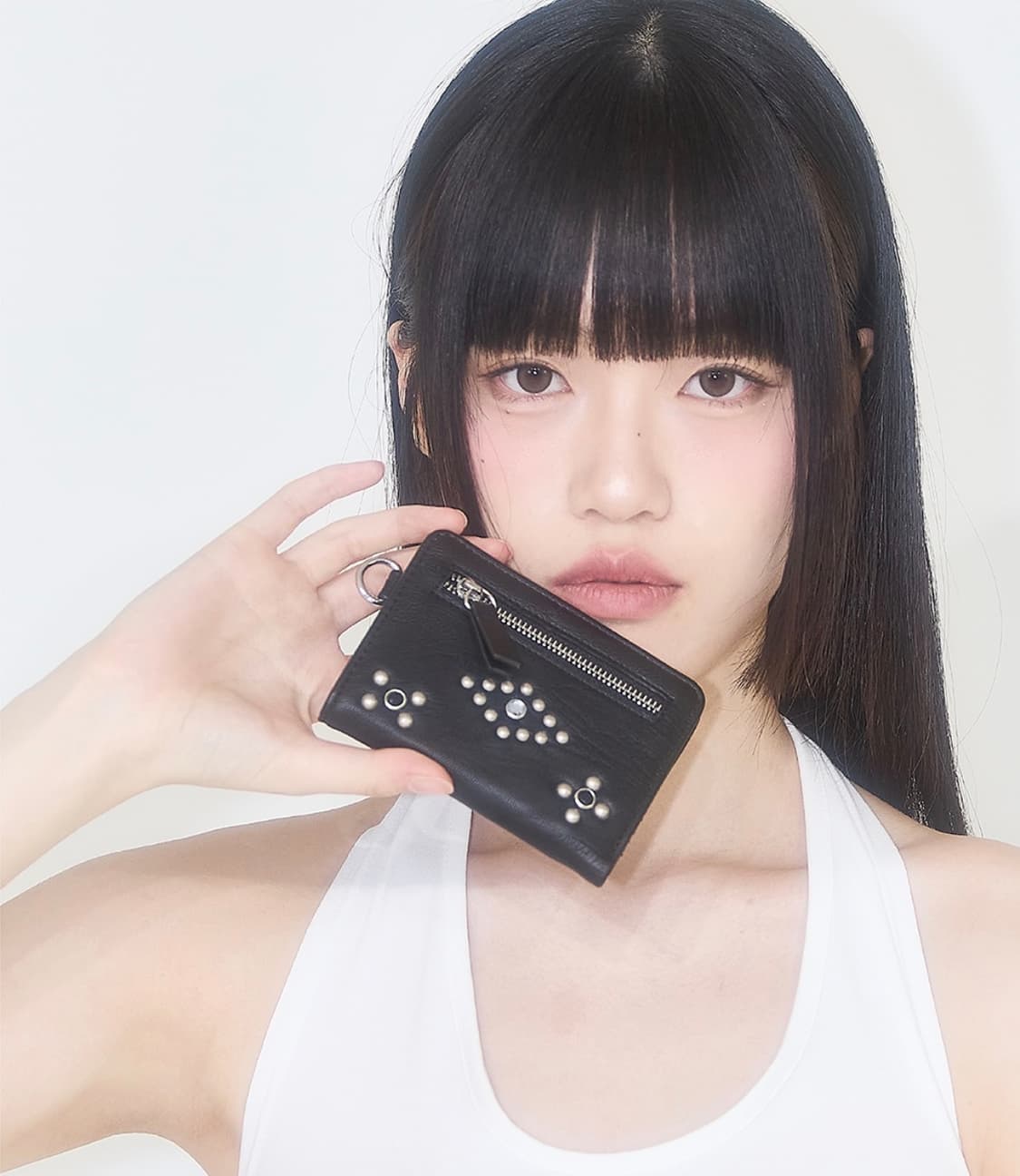 일리고 스터드 크로스 반지갑 블랙 상품이미지2