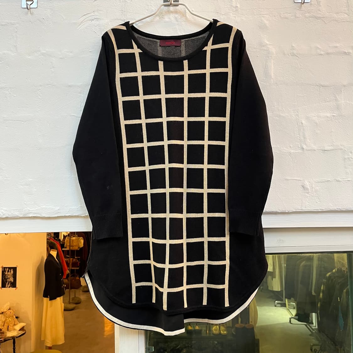 Kenzo 캐시미어 혼방 격자무늬 니트 탑 40 상품이미지1