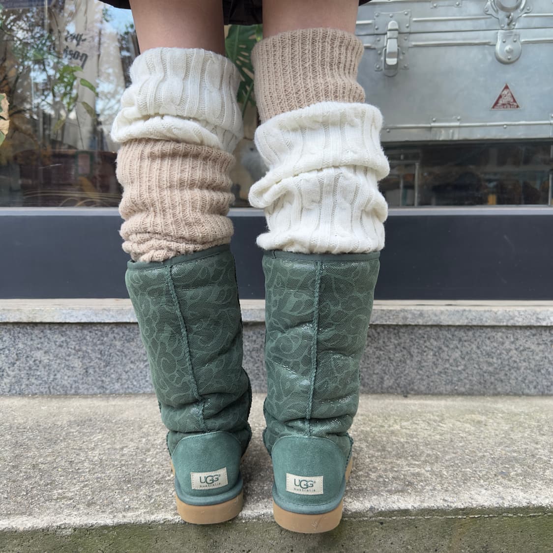 00s Y2K 레어 그린 아이비 스웨이드 어그 부츠 상품이미지9