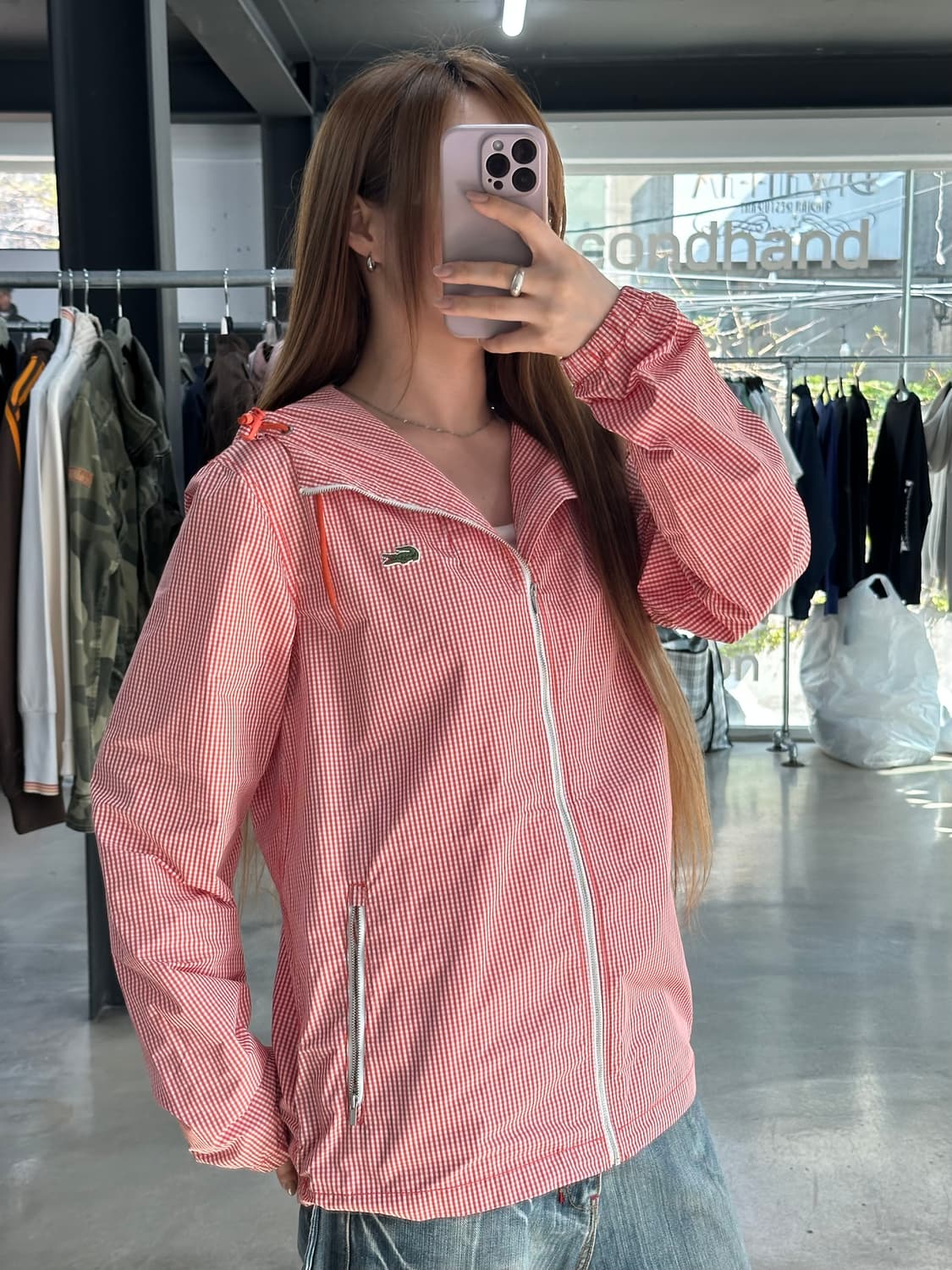 라코스테 체크 윈드브레이커 자켓 상품이미지2