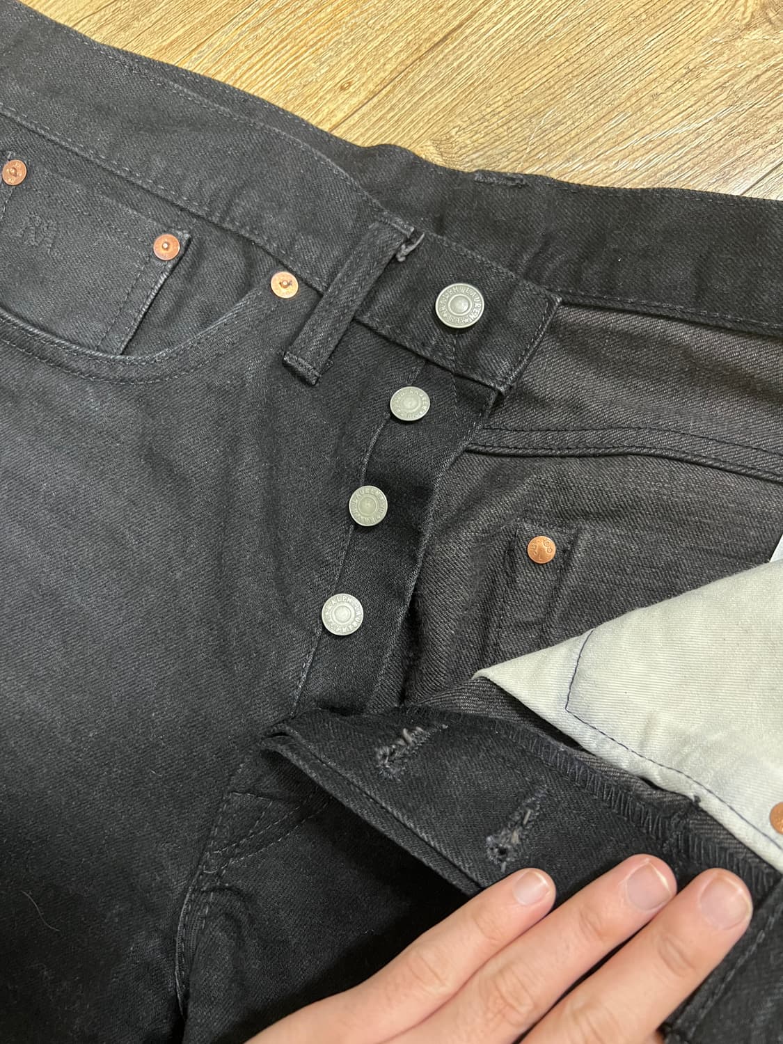 택포38) RRL 더블알엘 빈티지파이브포켓 블랙온블랙 데님 30x30 상품이미지3