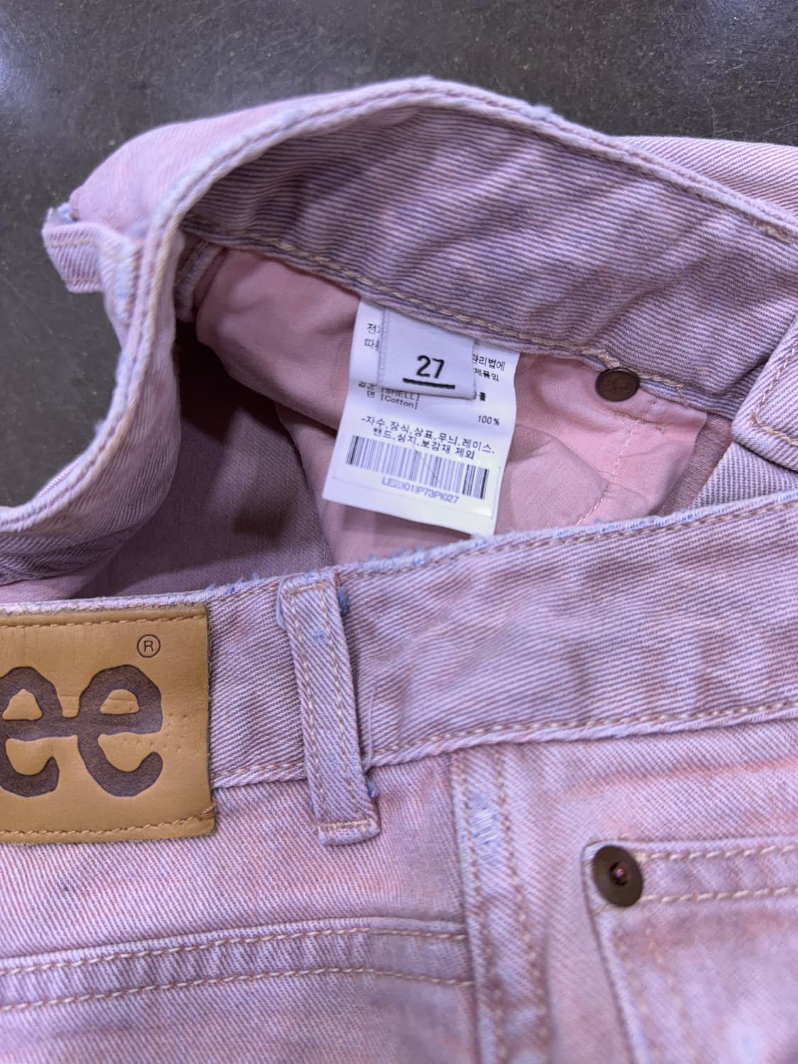 Lee 리 빈티지 인디언핑크 피그먼트 와이드핏 데님팬츠 27 상품이미지9