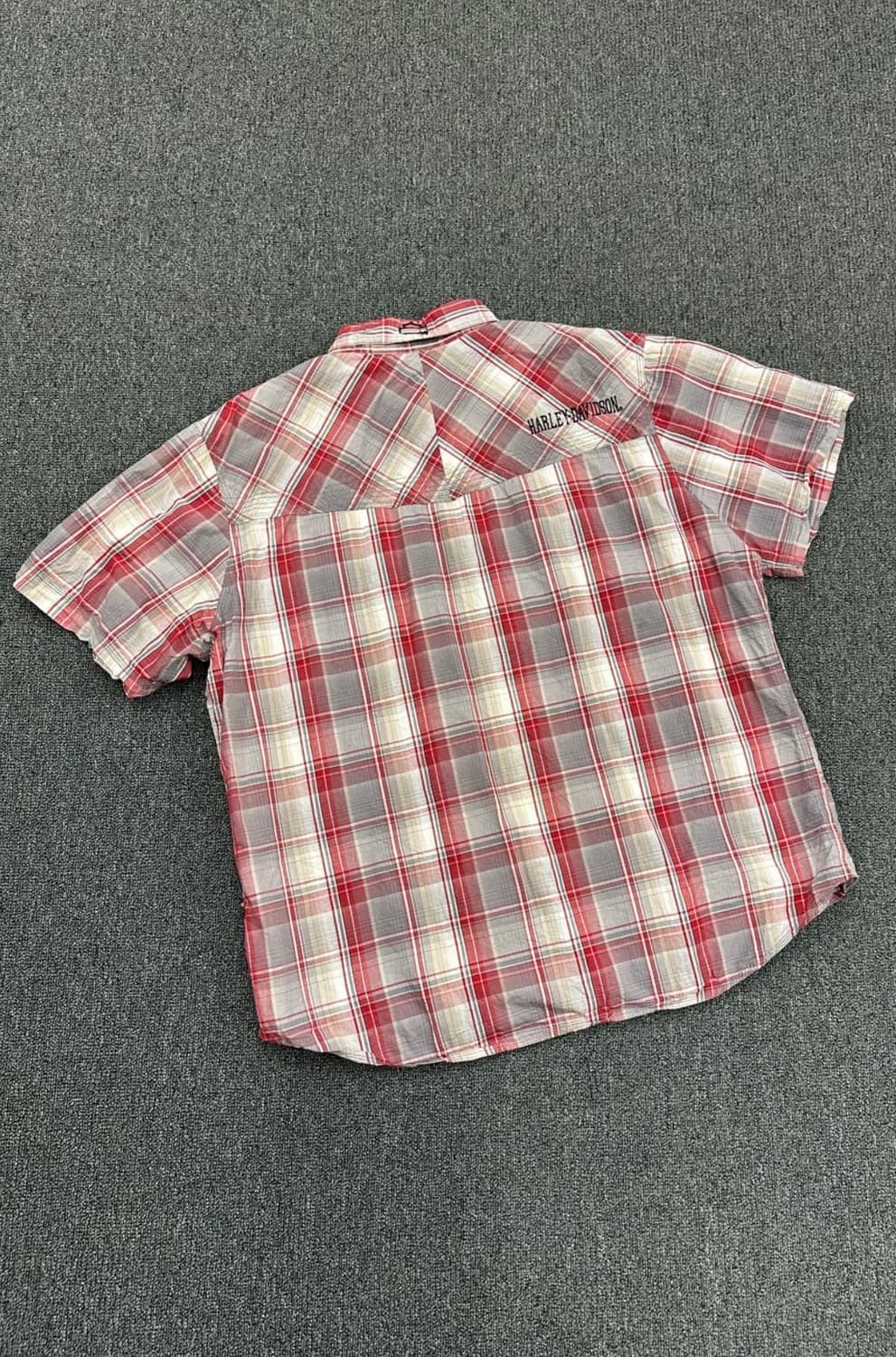 [2XL] 할리데이비슨 체크패턴 반팔 셔츠 상품이미지2