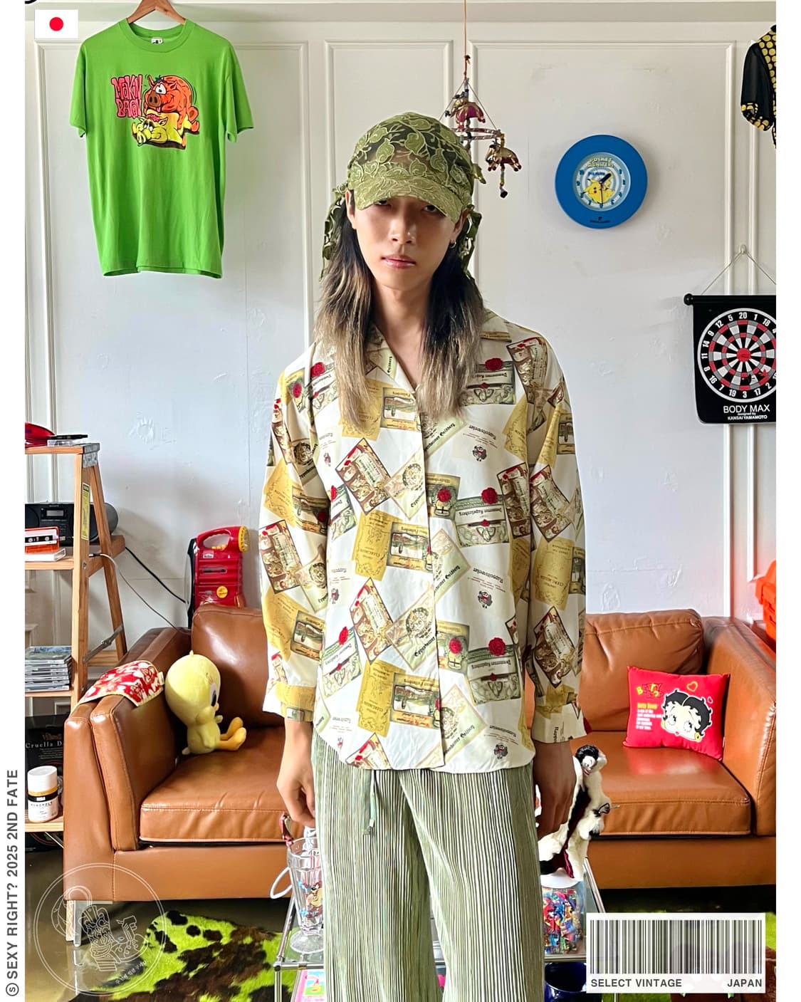 1980-90s JPN Vintage Retro Print Shirt 상품이미지1