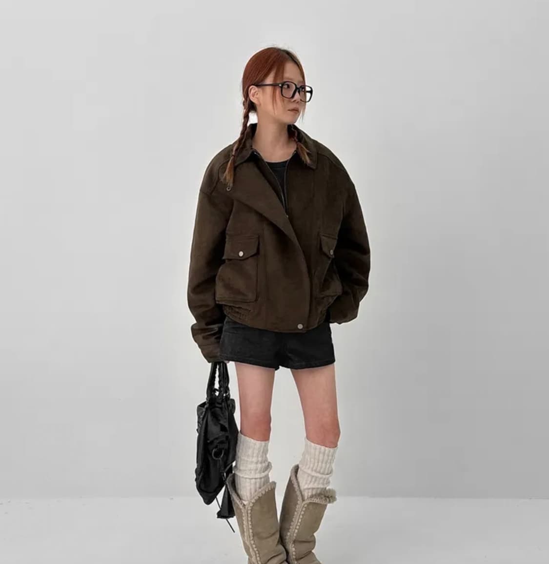 [새상품] 블랙업 아바니 스웨이드 점퍼 다크브라운 상품이미지1