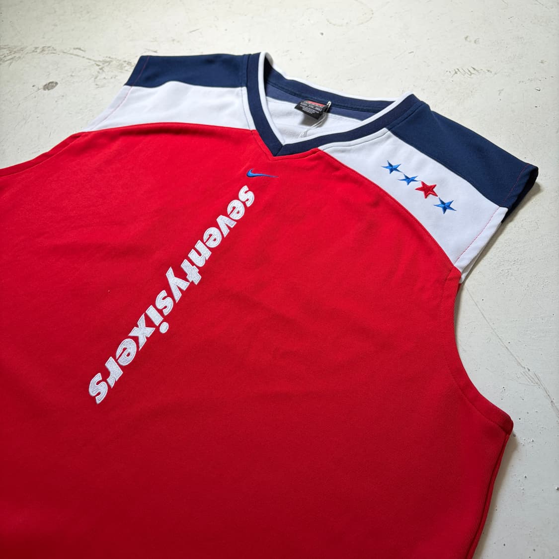 나이키 NBA 필라델피아 세븐티식서스 빈티지 농구나시 유니폼 2XL 상품이미지4