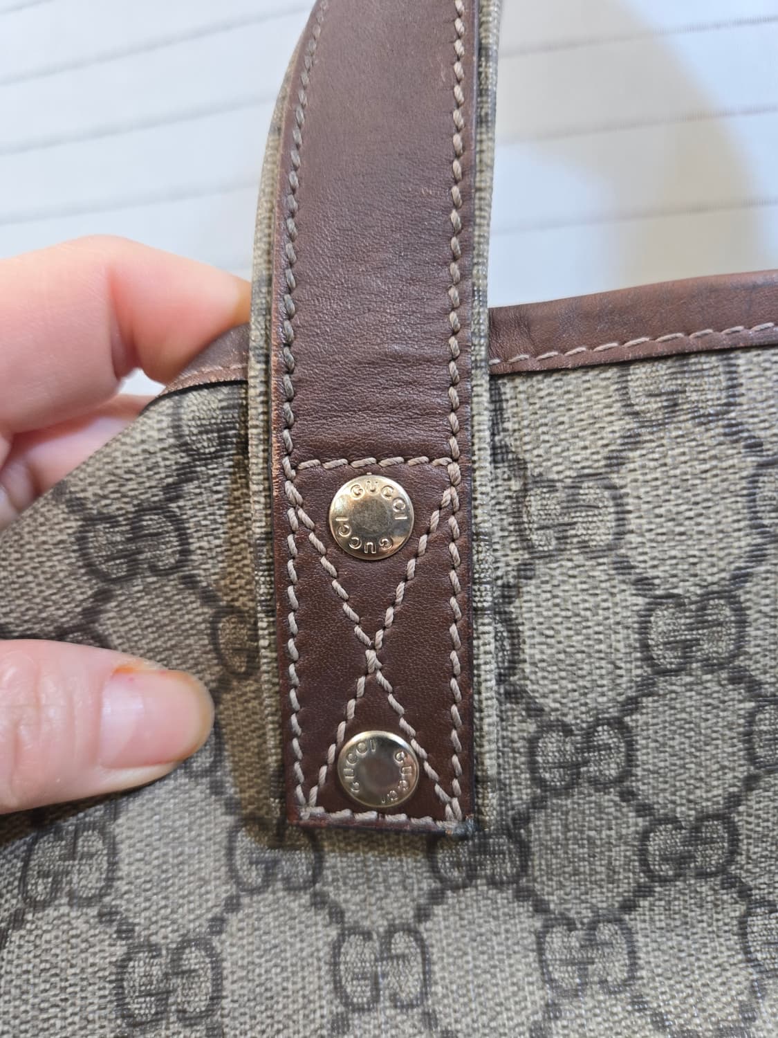 구찌 GG 로고 토트백 브라운 상품이미지4