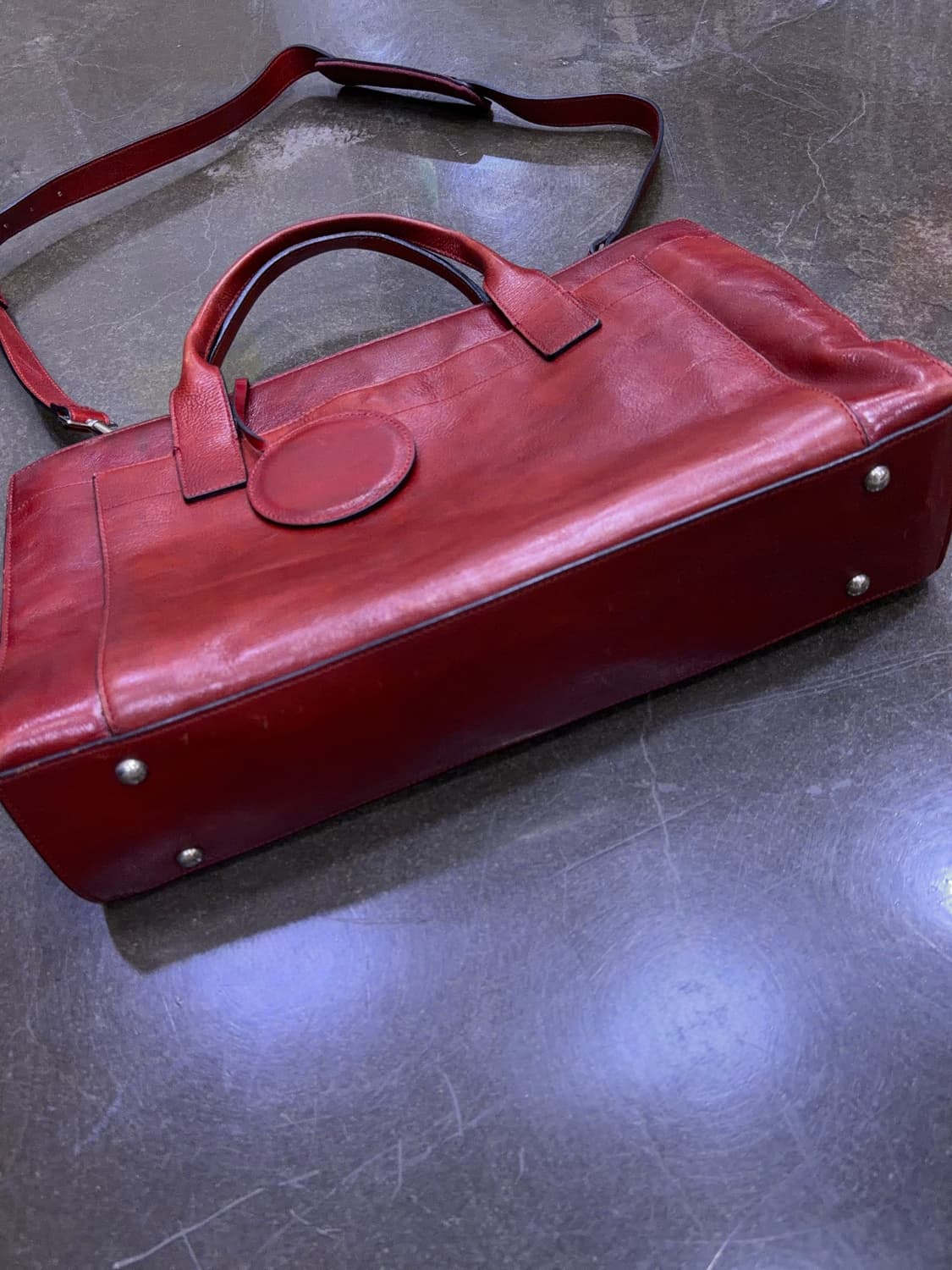 윌슨 빈티지 이탈리아 레더 가죽 브리프케이스 크로스백 레드 상품이미지4