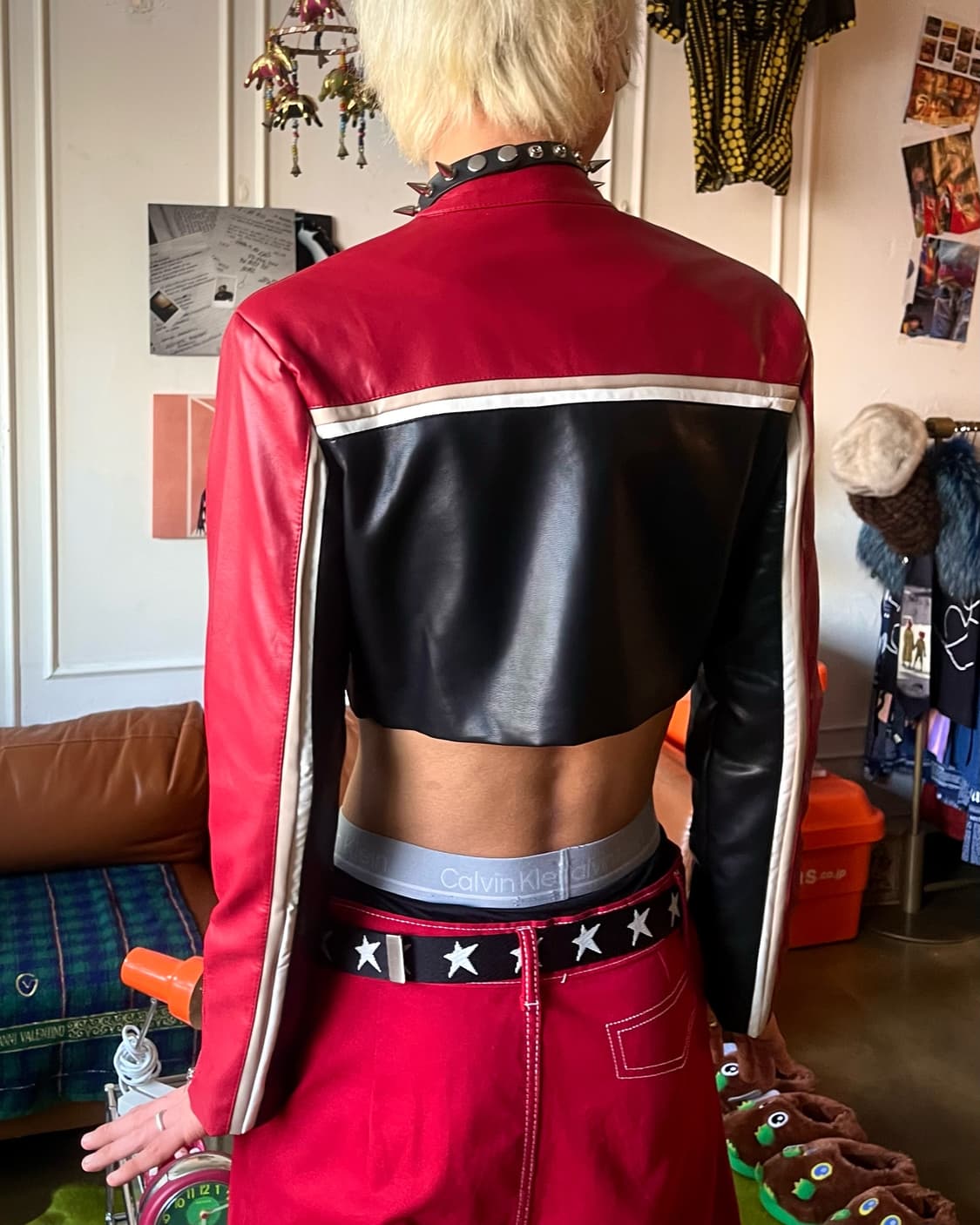 Japanese Vintage Crop Leather Jacket 상품이미지3