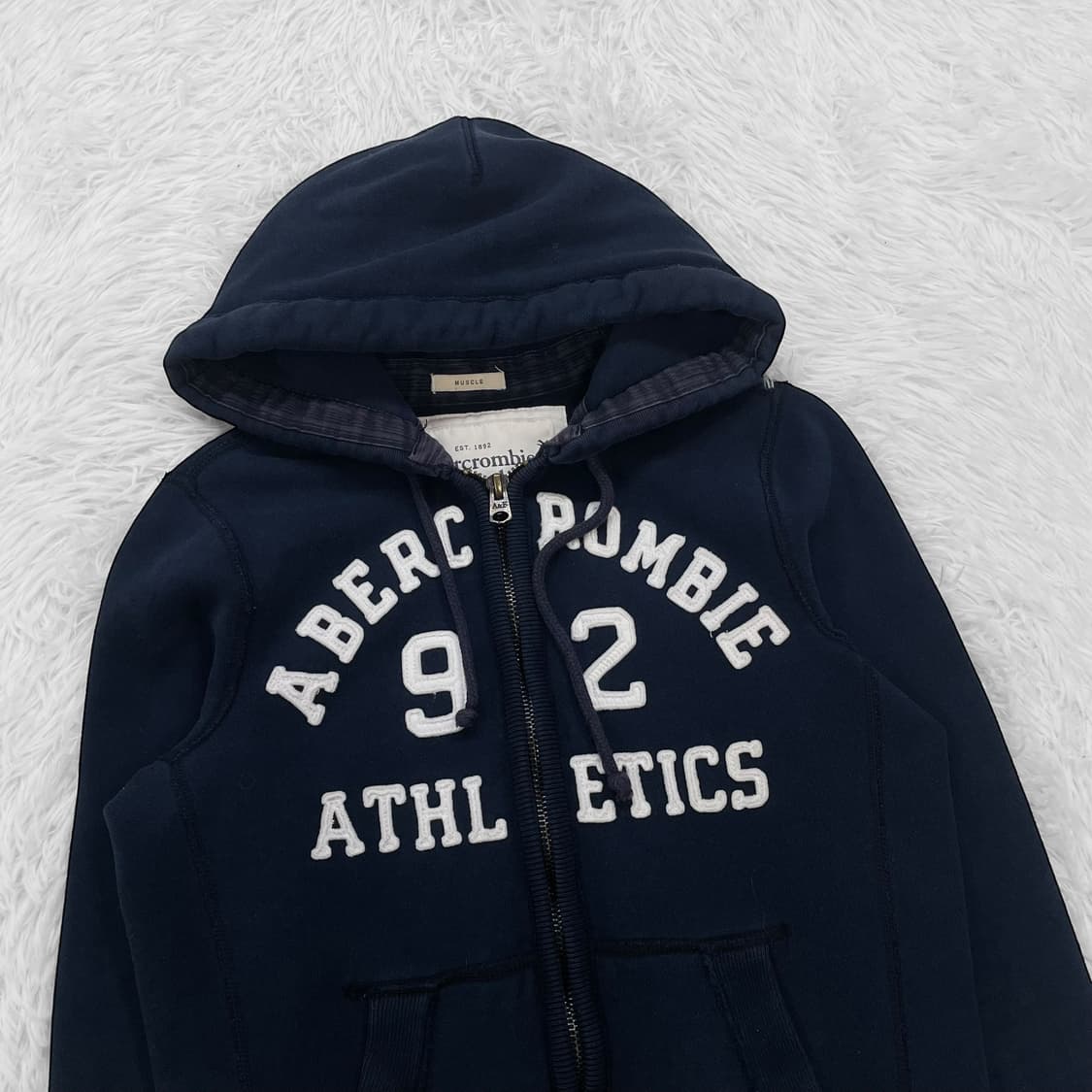 아베크롬비 아치 로고 후드집업 네이비 상품이미지3