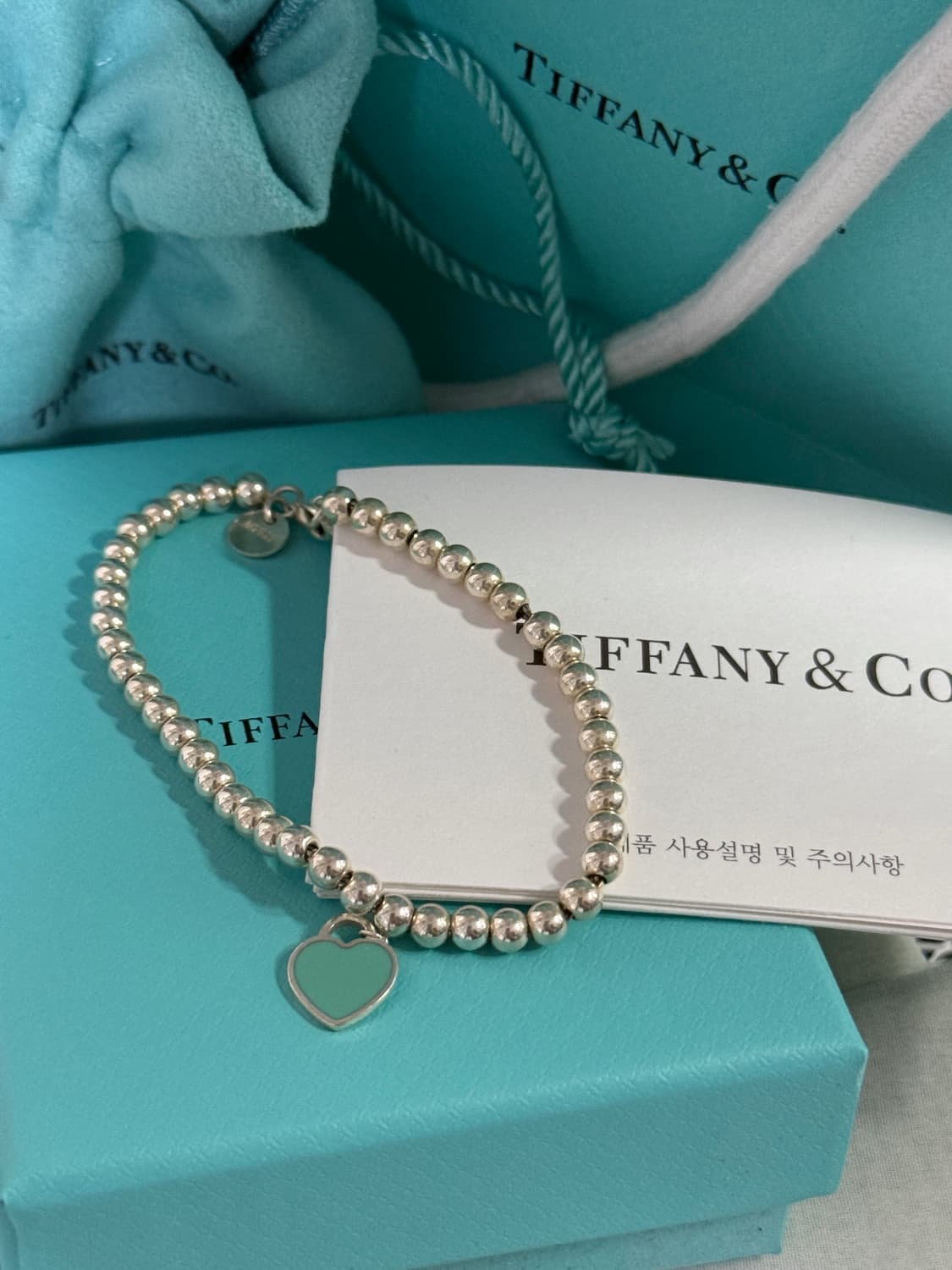 티파니앤코 리턴 투 티파니 블루 하트 태그 비드 블레이슬릿 상품이미지1