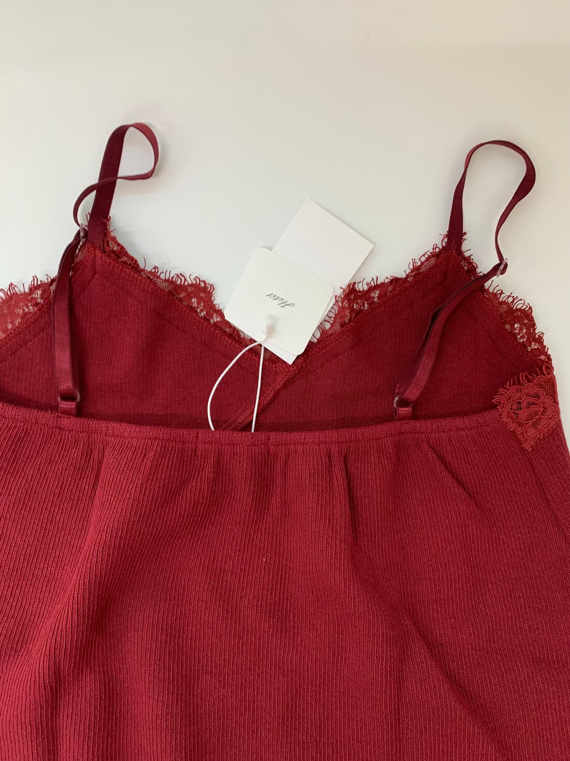 Cotton Long Lace Slip (Red) 상품이미지9