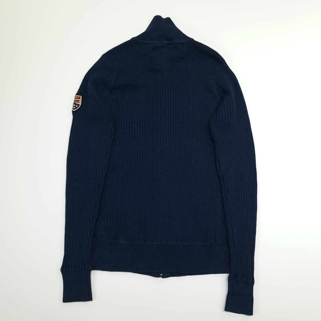 CN949 M 타미힐피거 데님 다크네이비 풀집업 니트 스웨터 상품이미지8