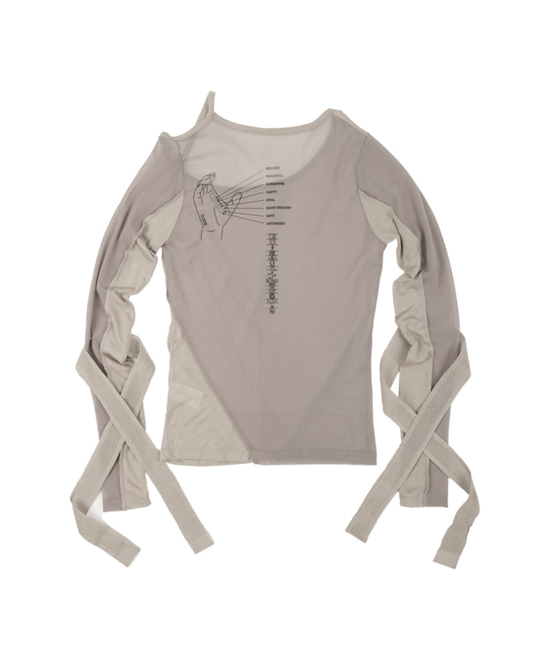 Bandage Mesh T-shirt / Brown 상품이미지2