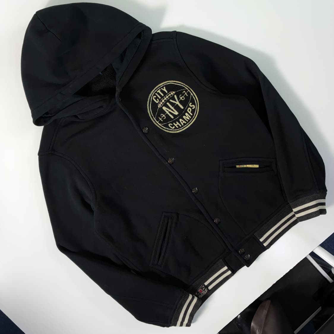 Polo  폴로 랄프로렌 NY 풋볼 로고 후드 바시티 자켓 상품이미지2