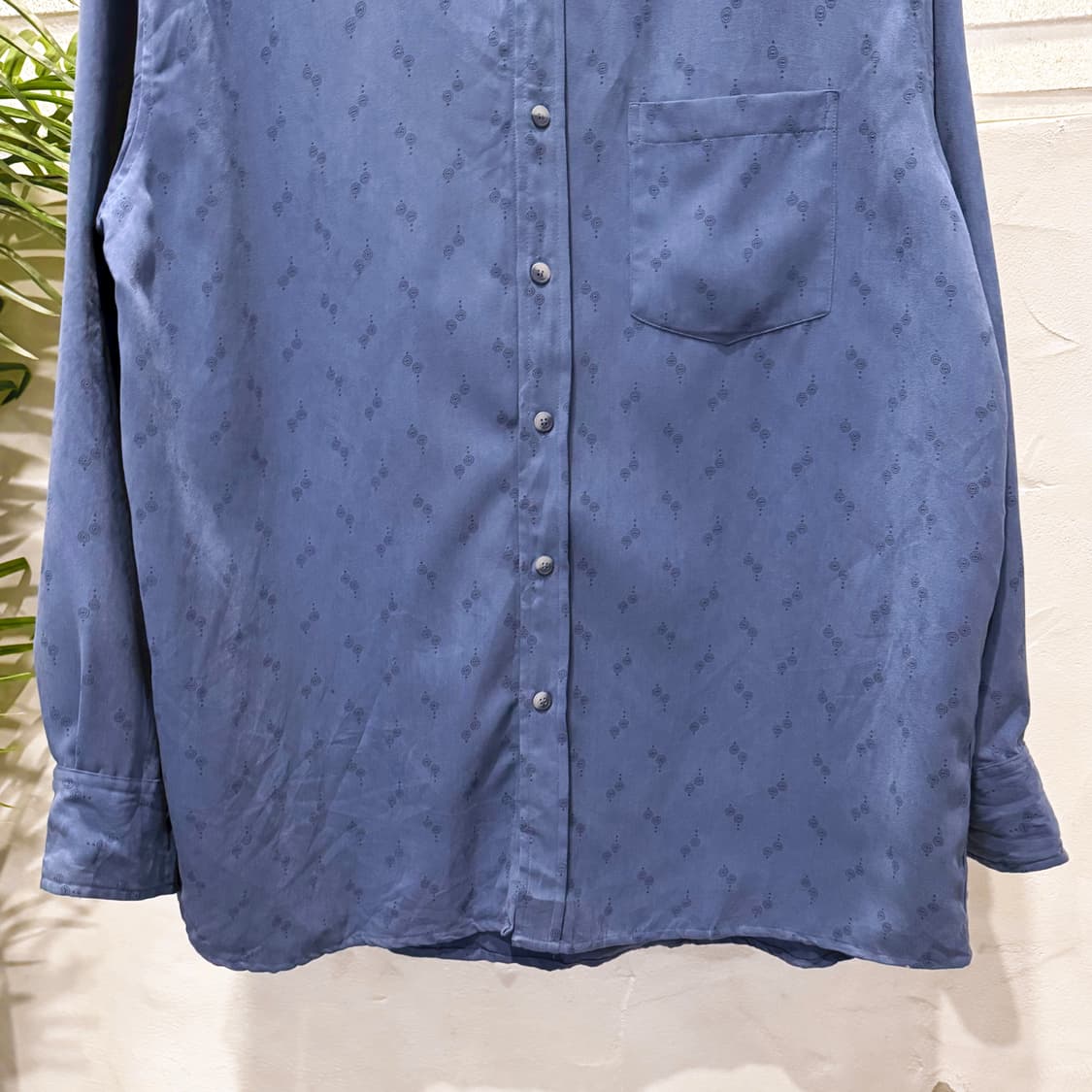 METHODE 메소드 도트서클 스웨이드 셔츠 유니크 패턴 디테일 블루 상품이미지5