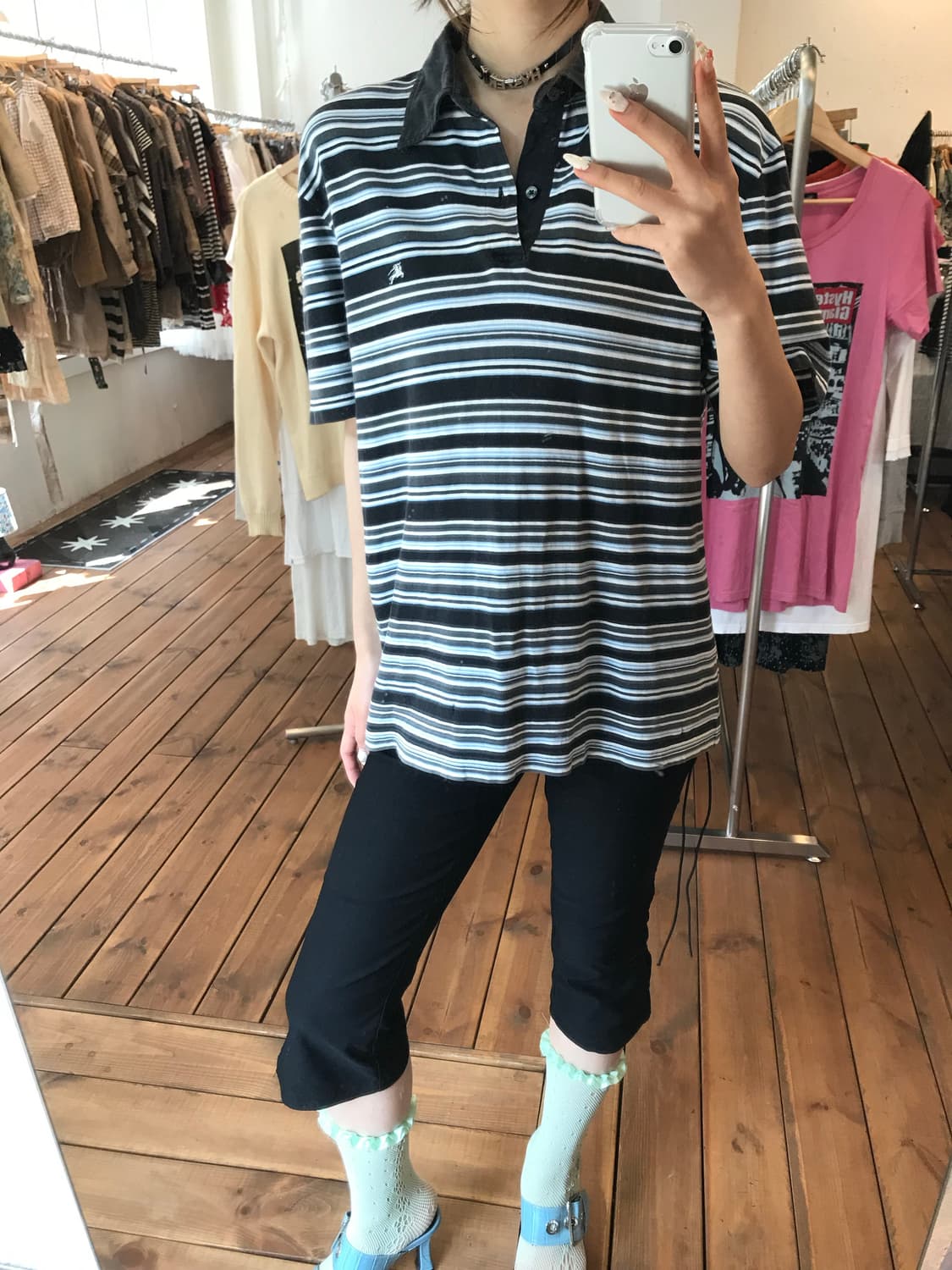 버버리 블랙라벨 단가라 카라티 상품이미지5