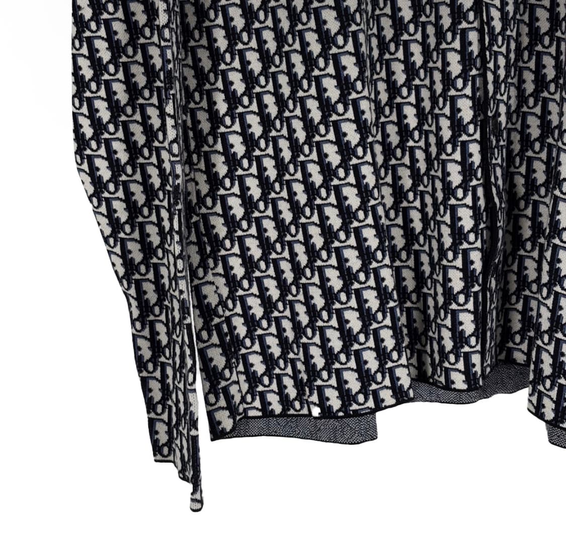 [XL] 디올 남성 오블리크 개버딘 자카드 오버 니트 셔츠 블랙 상품이미지6