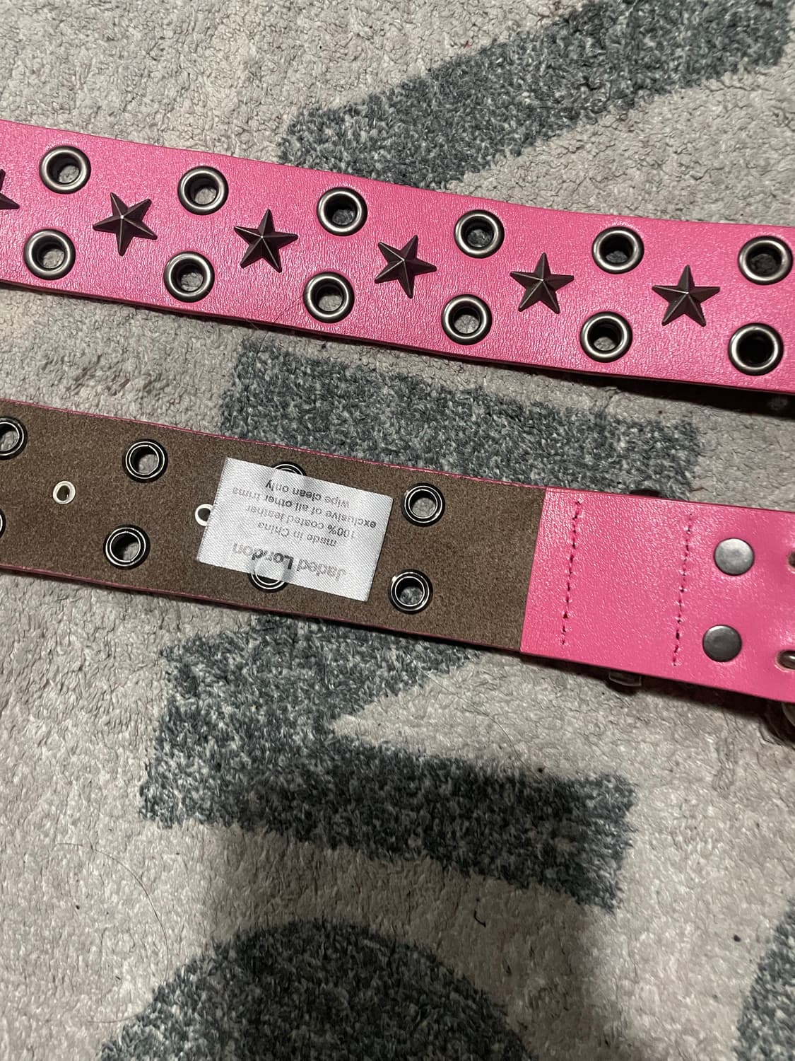 Jaded London 스타 스터드 더블링 벨트 핑크 상품이미지3