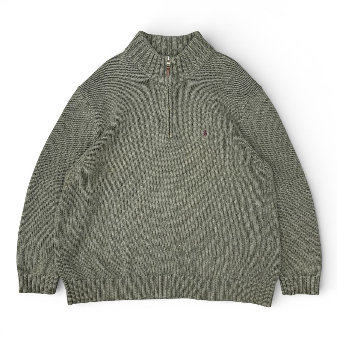 90's 폴로 쿼터 집 코튼 스웨터 상품이미지2