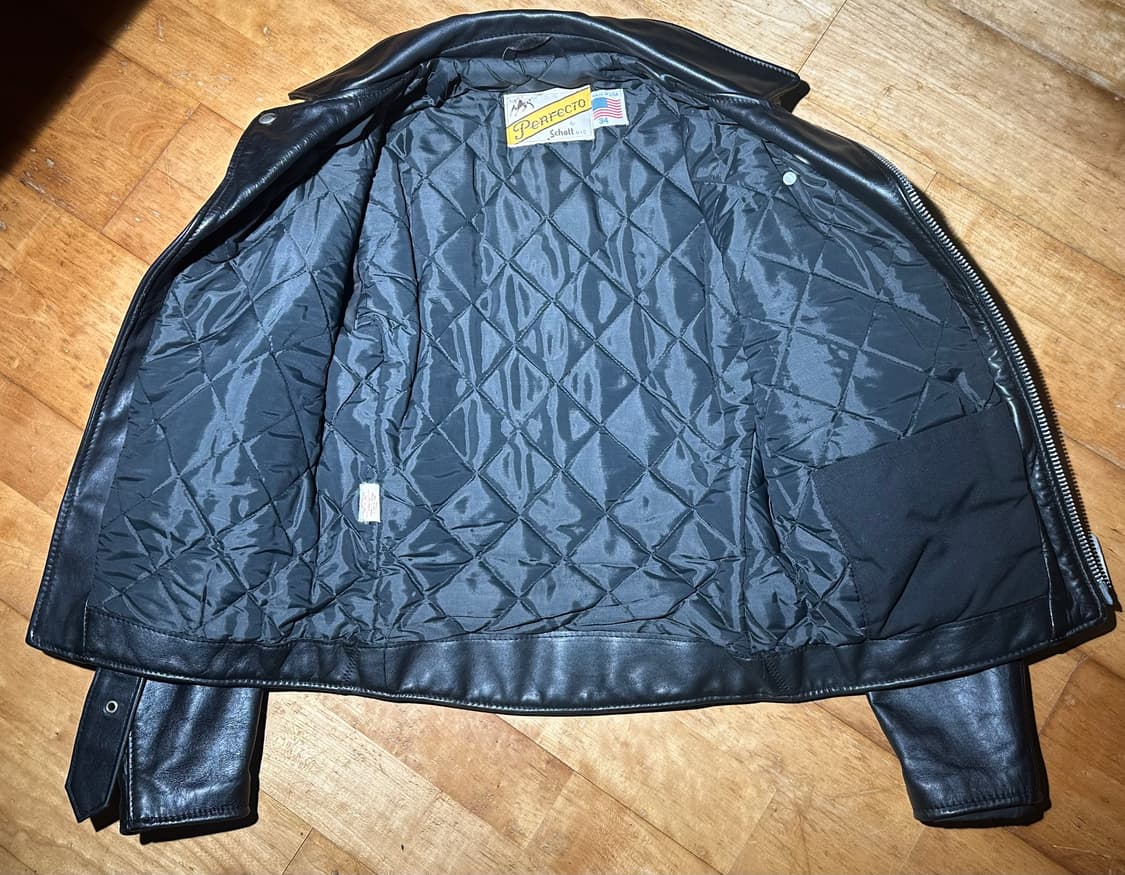 90s Schott 퍼펙토 613 원스타 더블라이더 34사이즈 상품이미지4