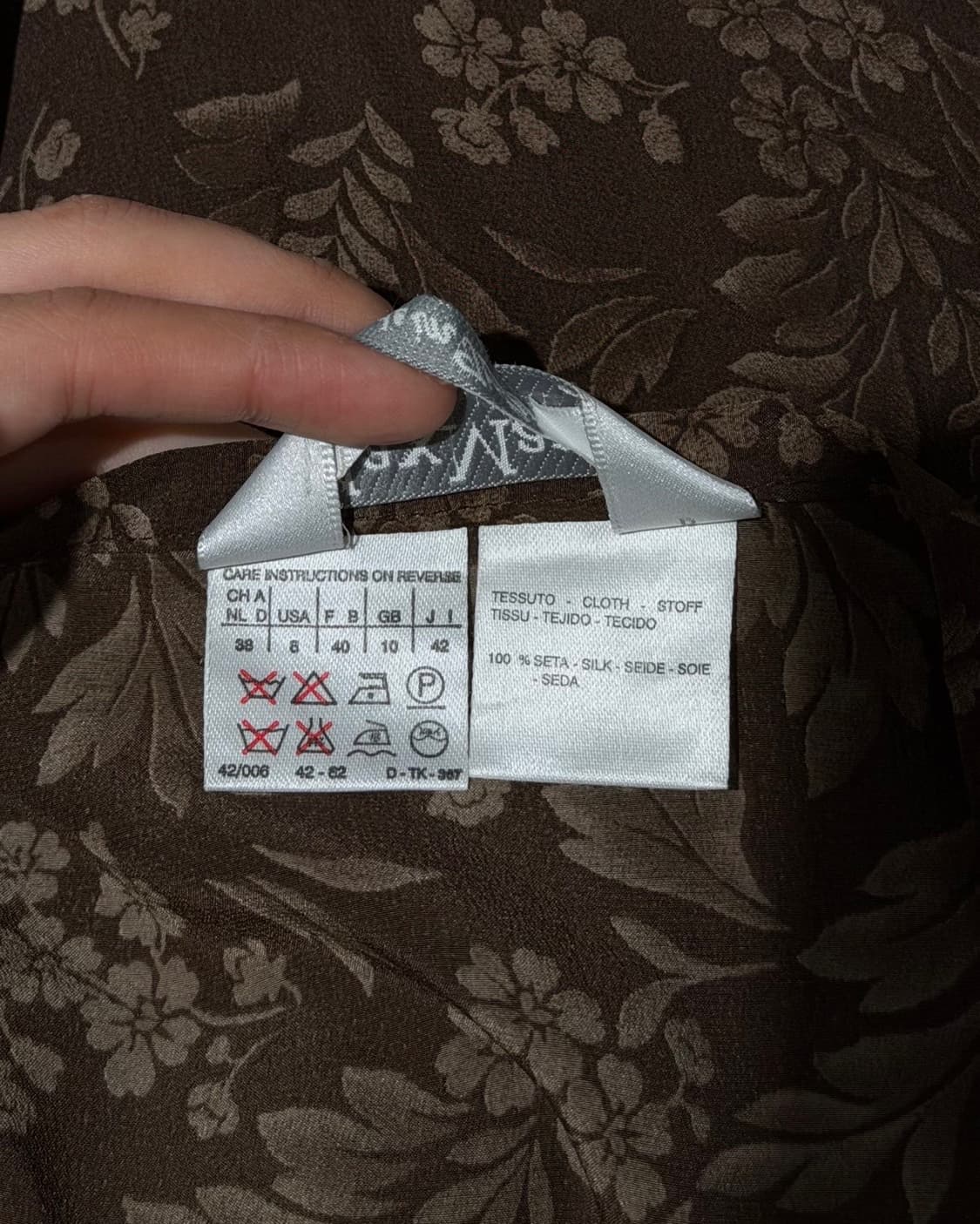 막스마라 브라운 플라워 패턴 롱 랩스커트 상품이미지8