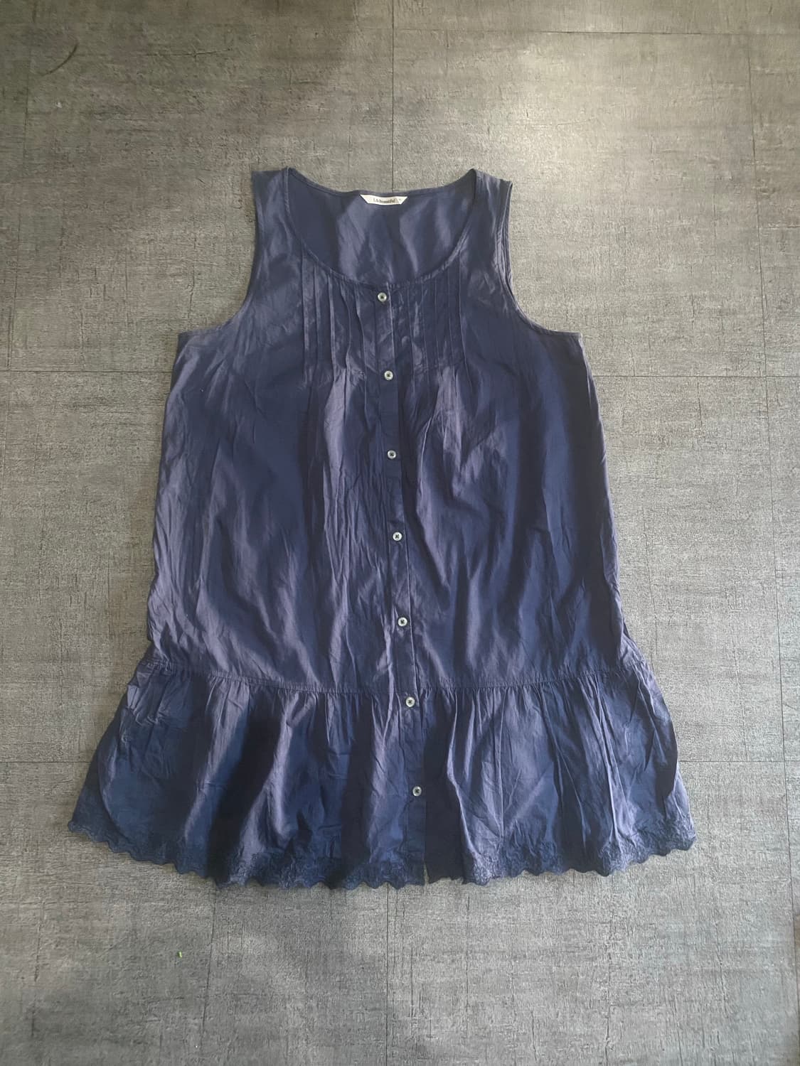 일본빈티지 L&B 하구미모리걸 페어리바선생 퍼퓰럼 루즈핏슬리브리스탑 상품이미지1